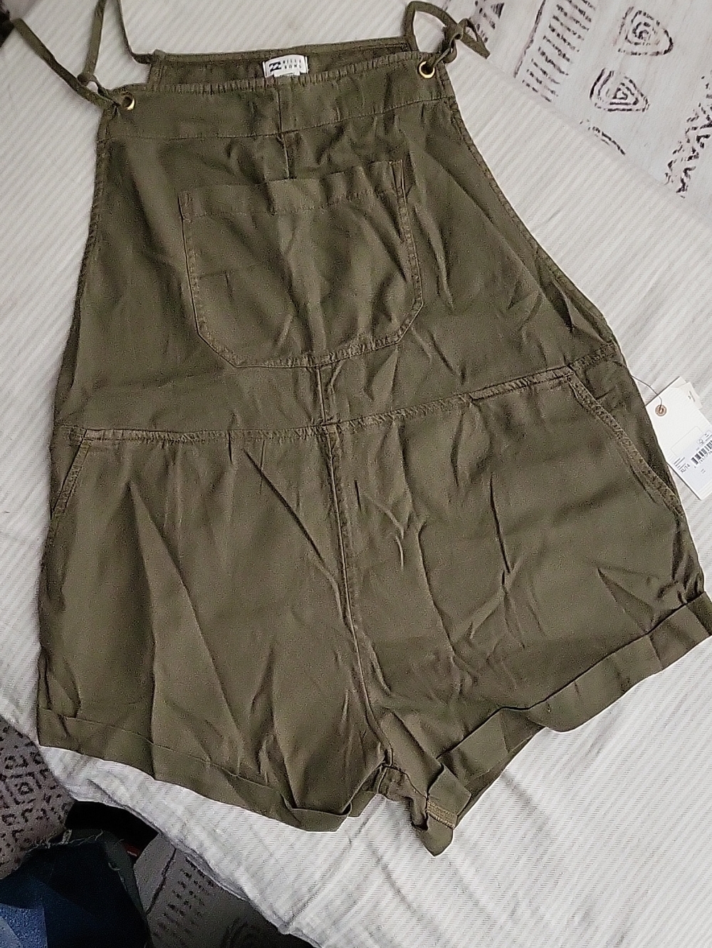 Billabong Olive Green Women's Short Overalls